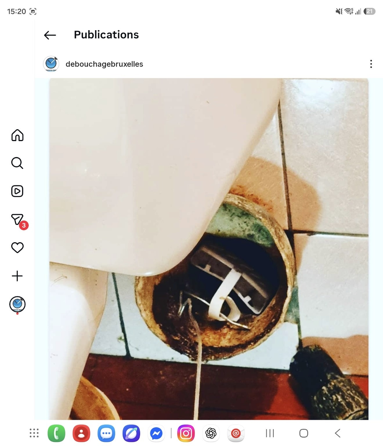 Intervention de débouchage